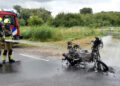Gloednieuwe motor vliegt direct na aankoop in brand op N322 bij Brakel